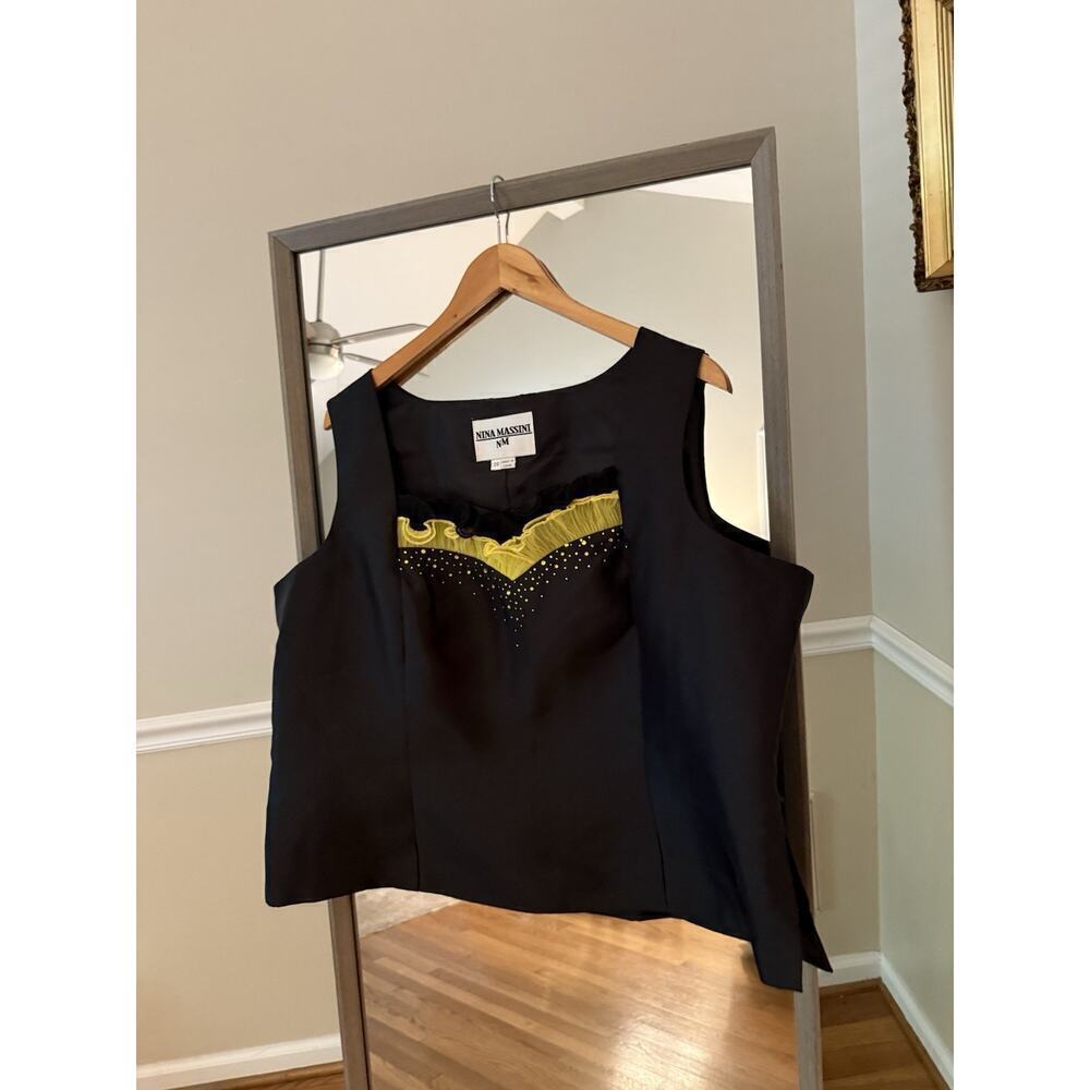 Nina Massini Black Sleeveless Top Women's Size 20